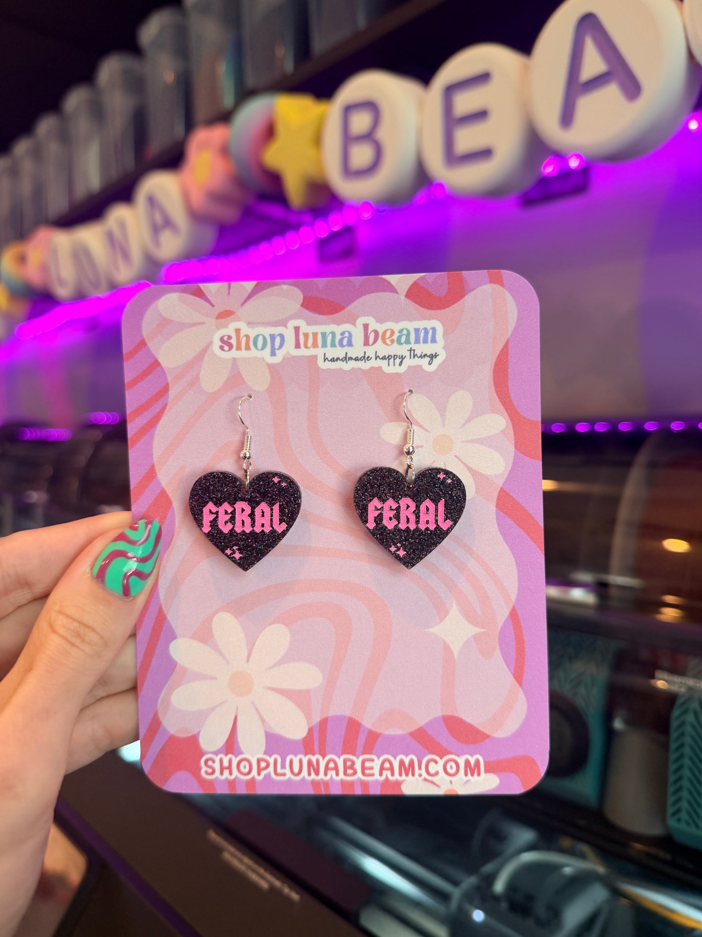 Feral Heart Dangle Earrings