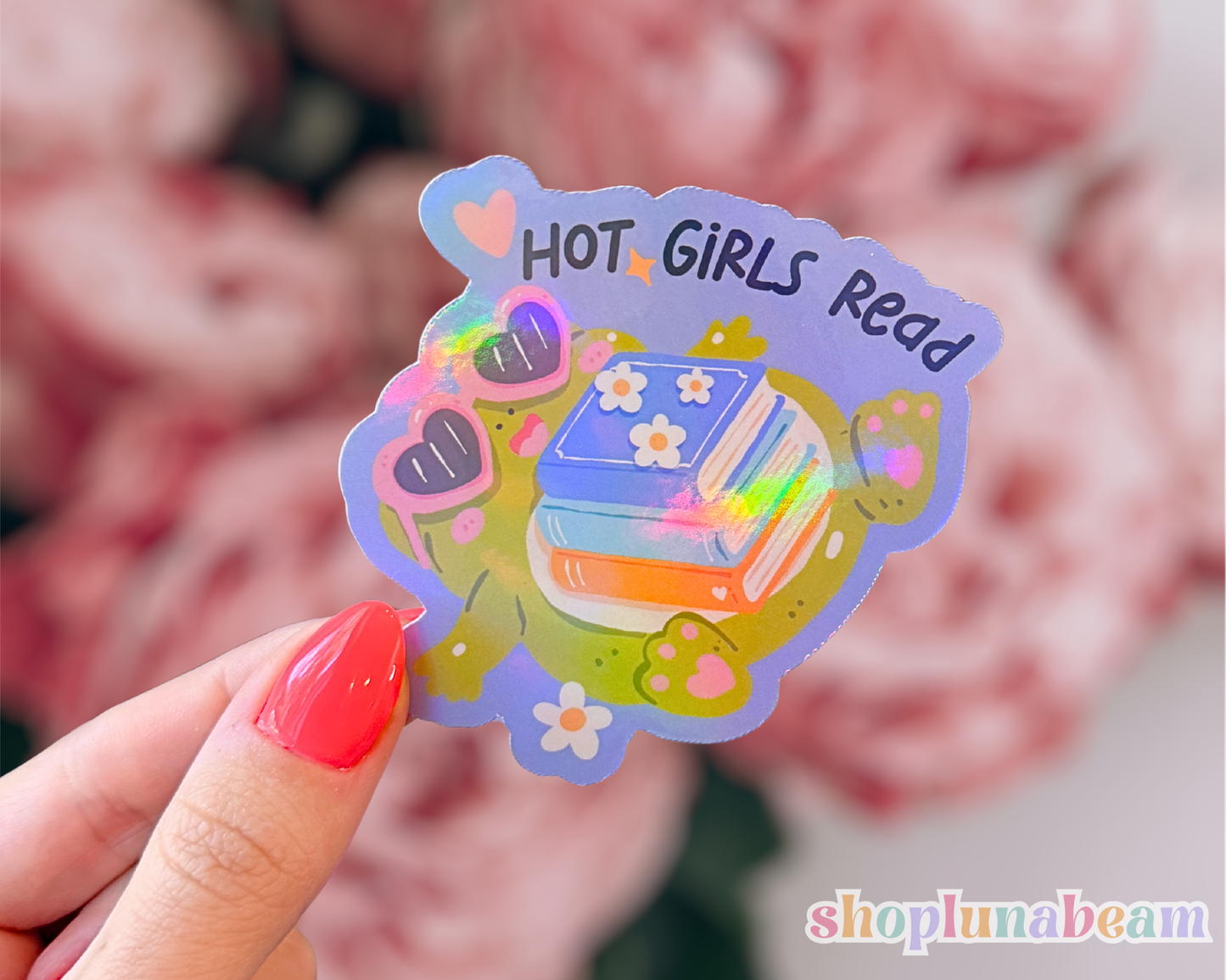 Hot Girls Read Frog Sticker