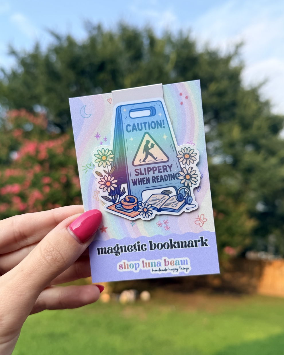 Slippery When Reading Magnetic Bookmark