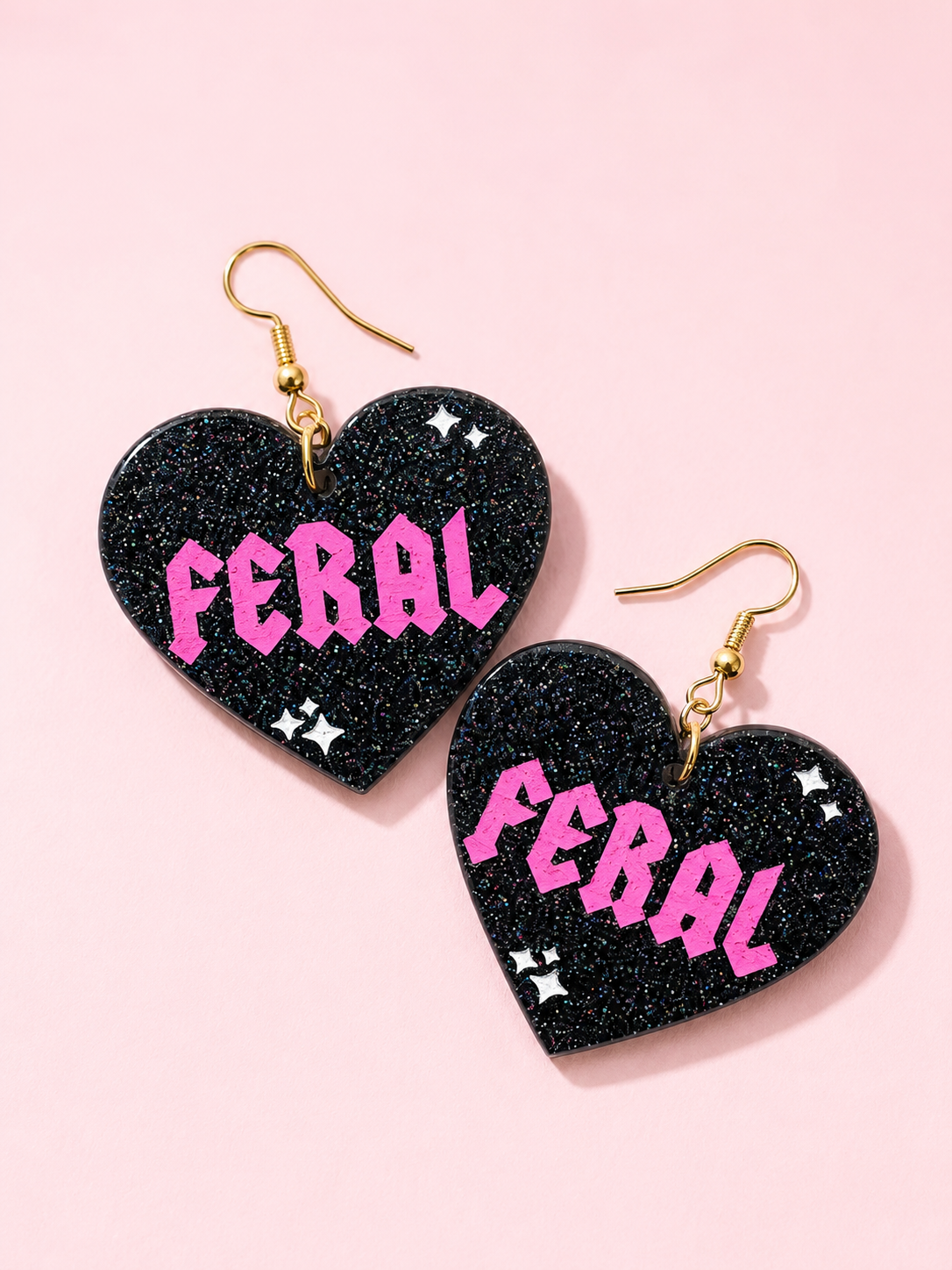 Feral Heart Acrylic Earrings