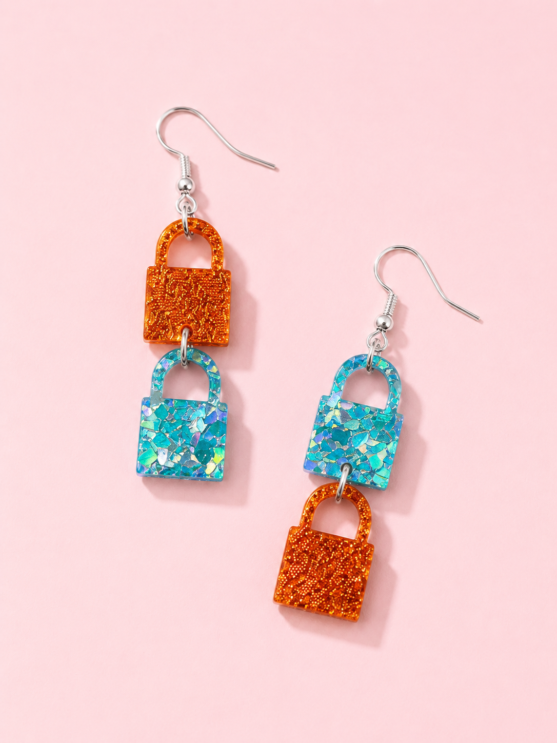 Show Girl Padlock Acrylic Earrings