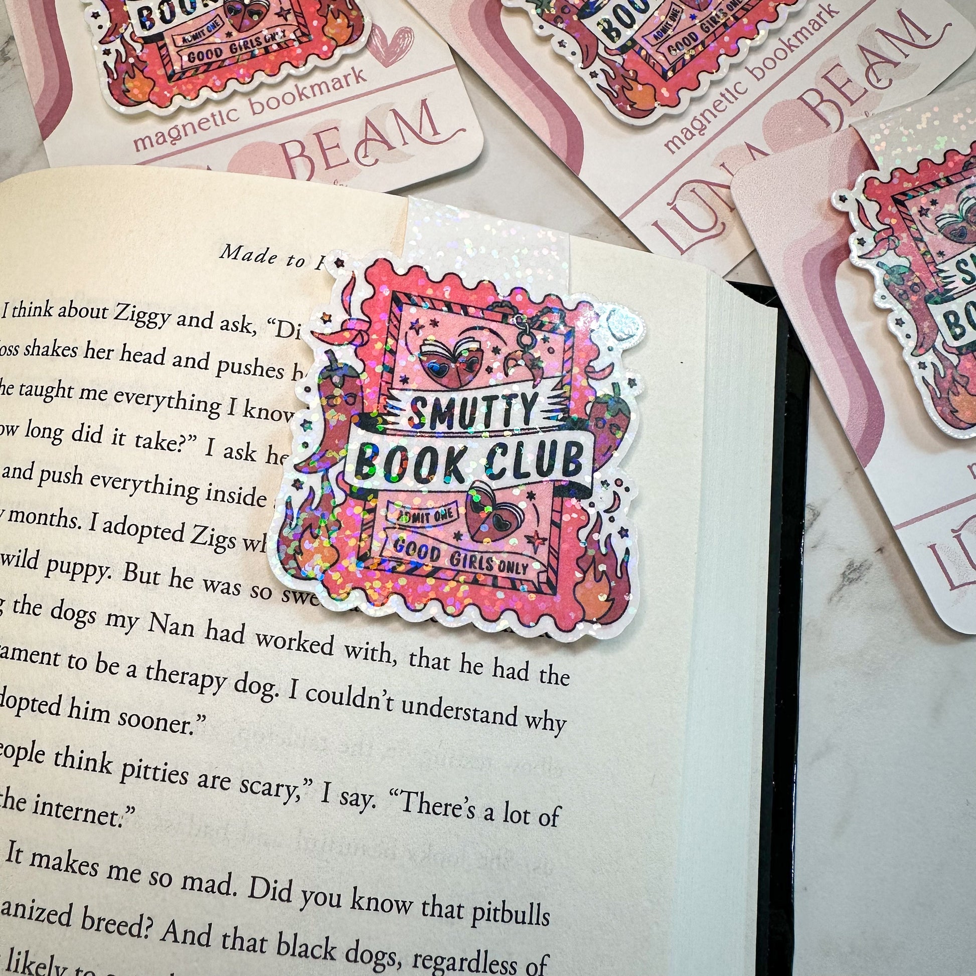 Smutty Book Club Magnetic Bookmark Luna Beam Creations