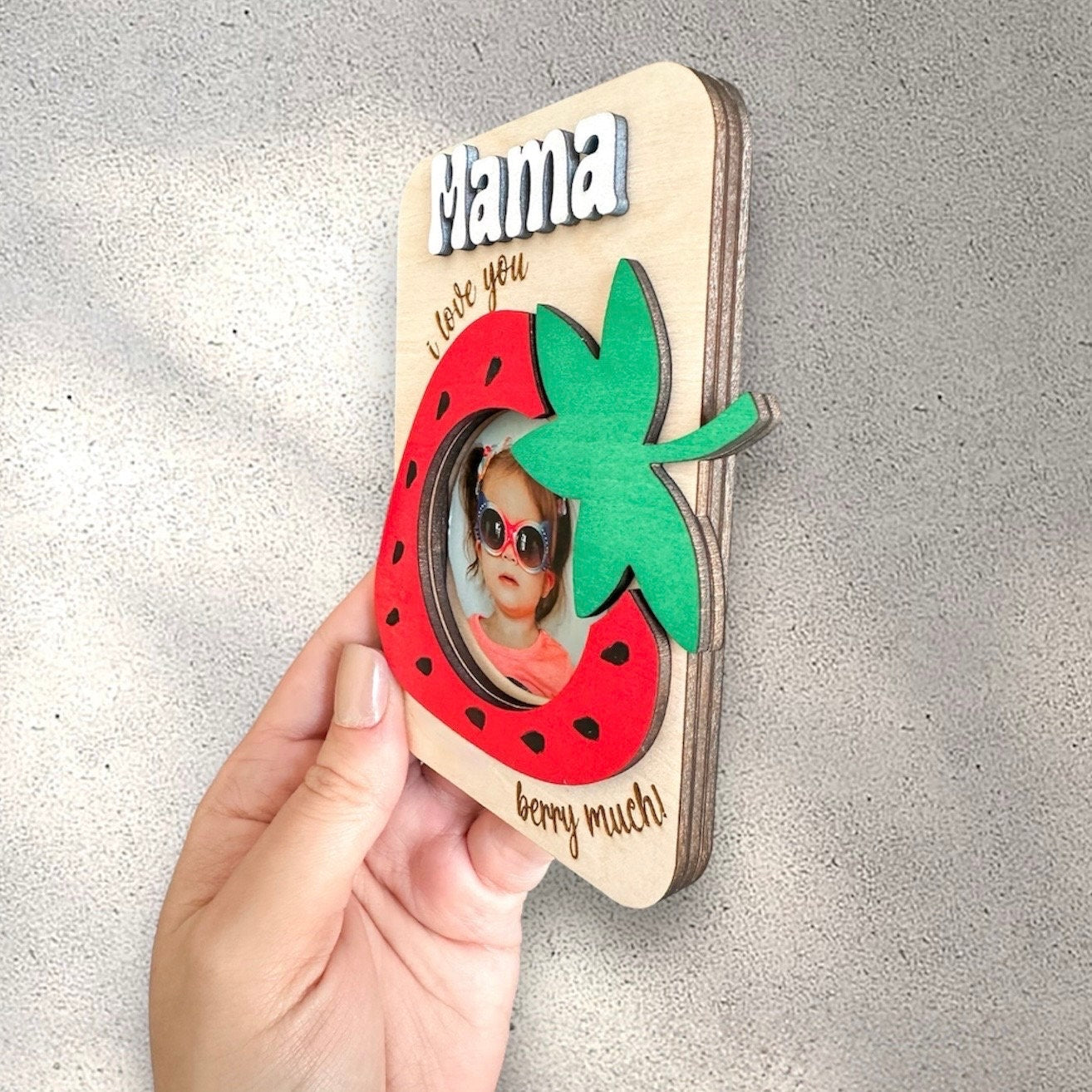 Strawberry Photo Frame Magnet Luna Beam Creations