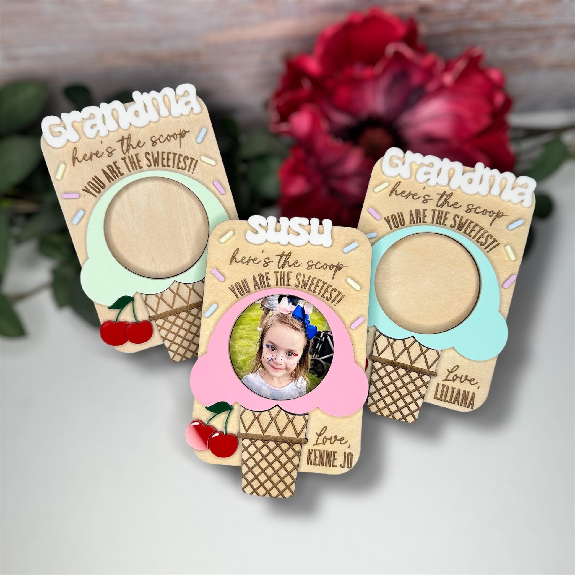 Ice Cream Photo Frame Magnet Luna Beam Creations