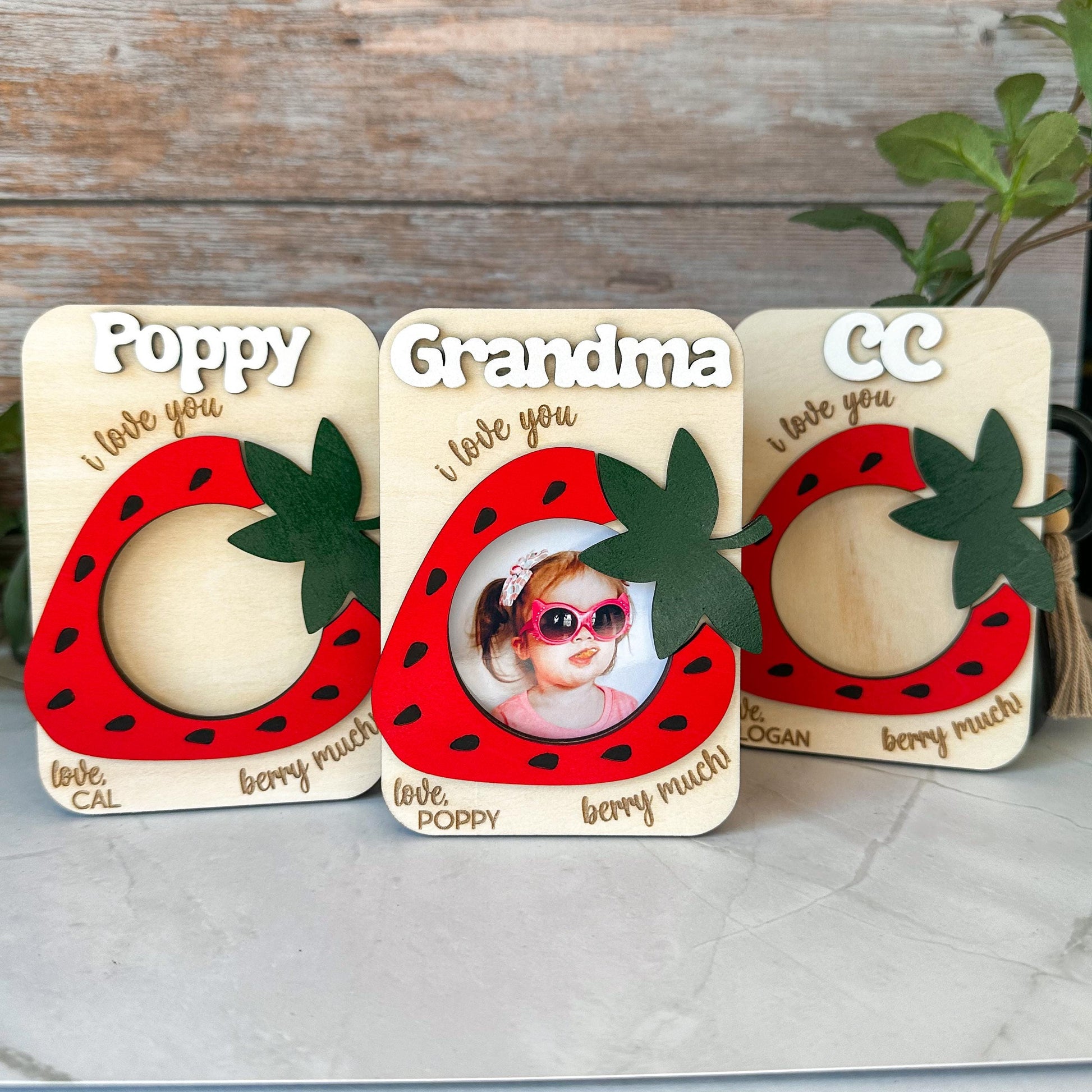 Strawberry Photo Frame Magnet Luna Beam Creations