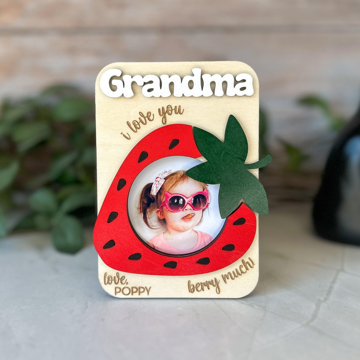 Strawberry Photo Frame Magnet Luna Beam Creations