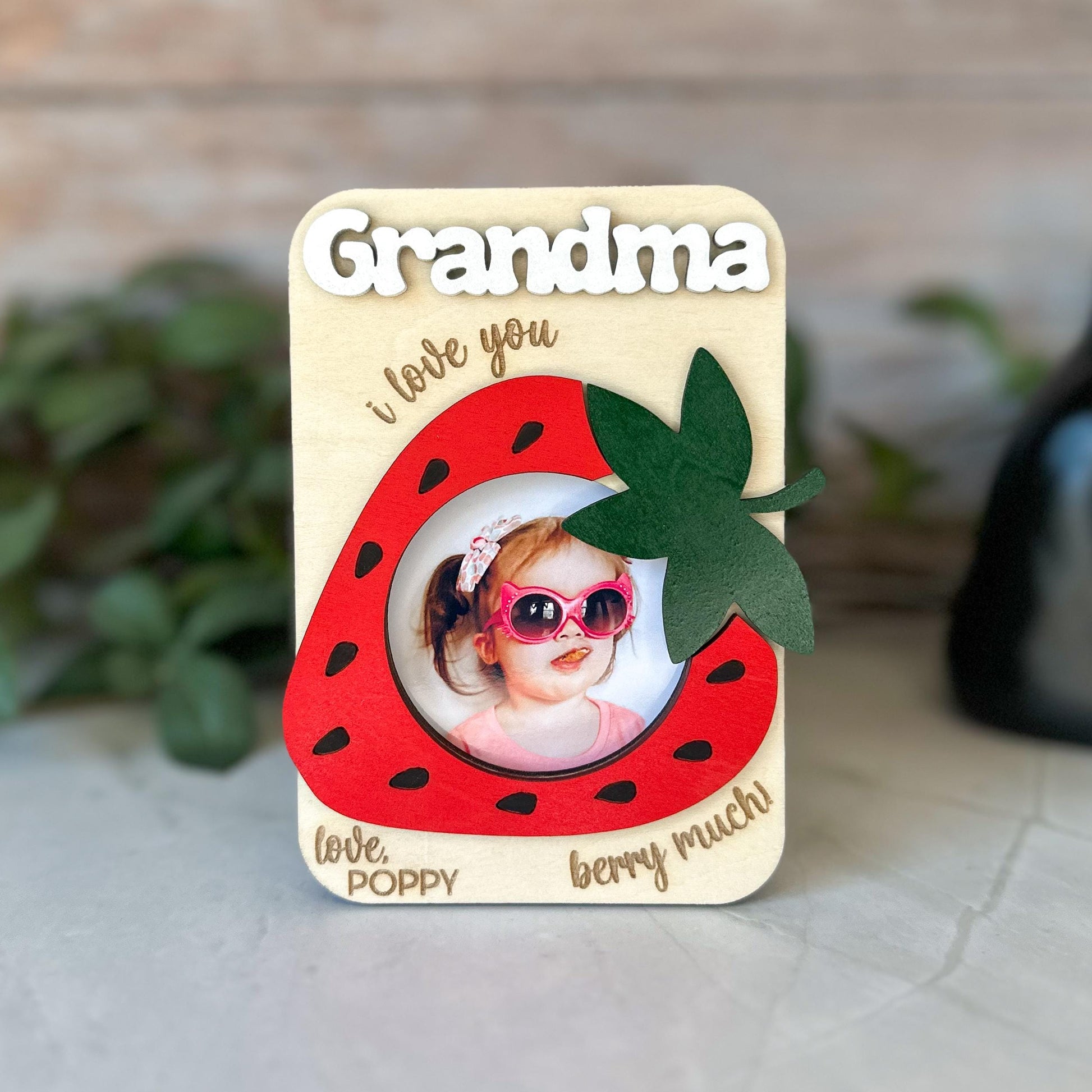 Strawberry Photo Frame Magnet Luna Beam Creations