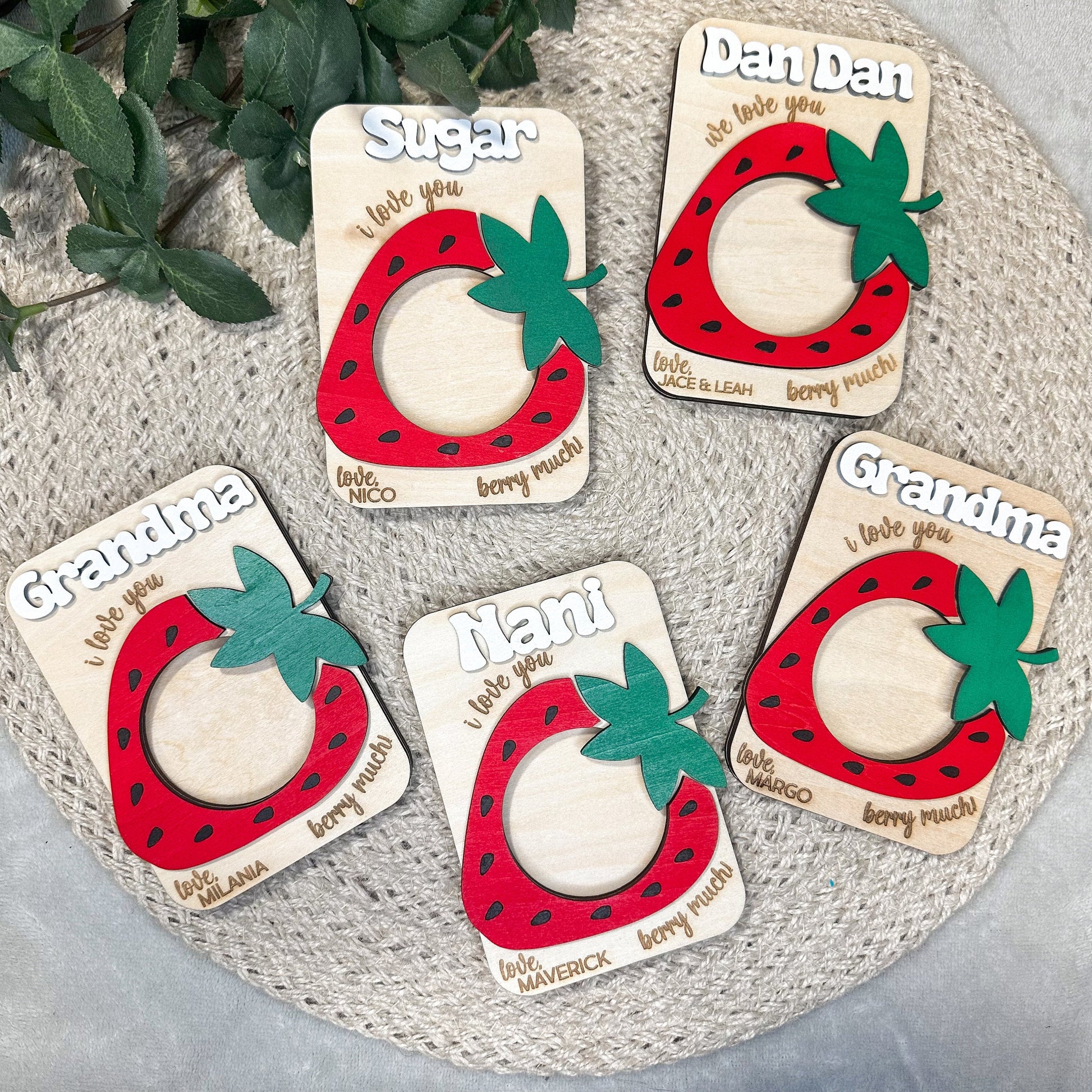 Strawberry Photo Frame Magnet Luna Beam Creations