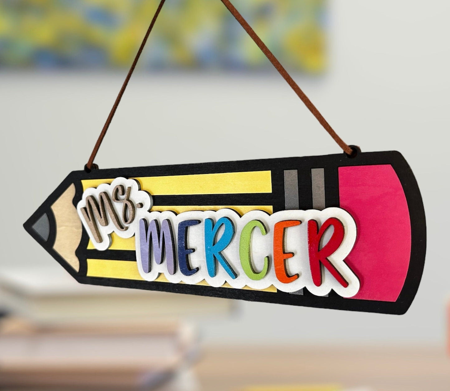 Pencil Name Sign Luna Beam Creations