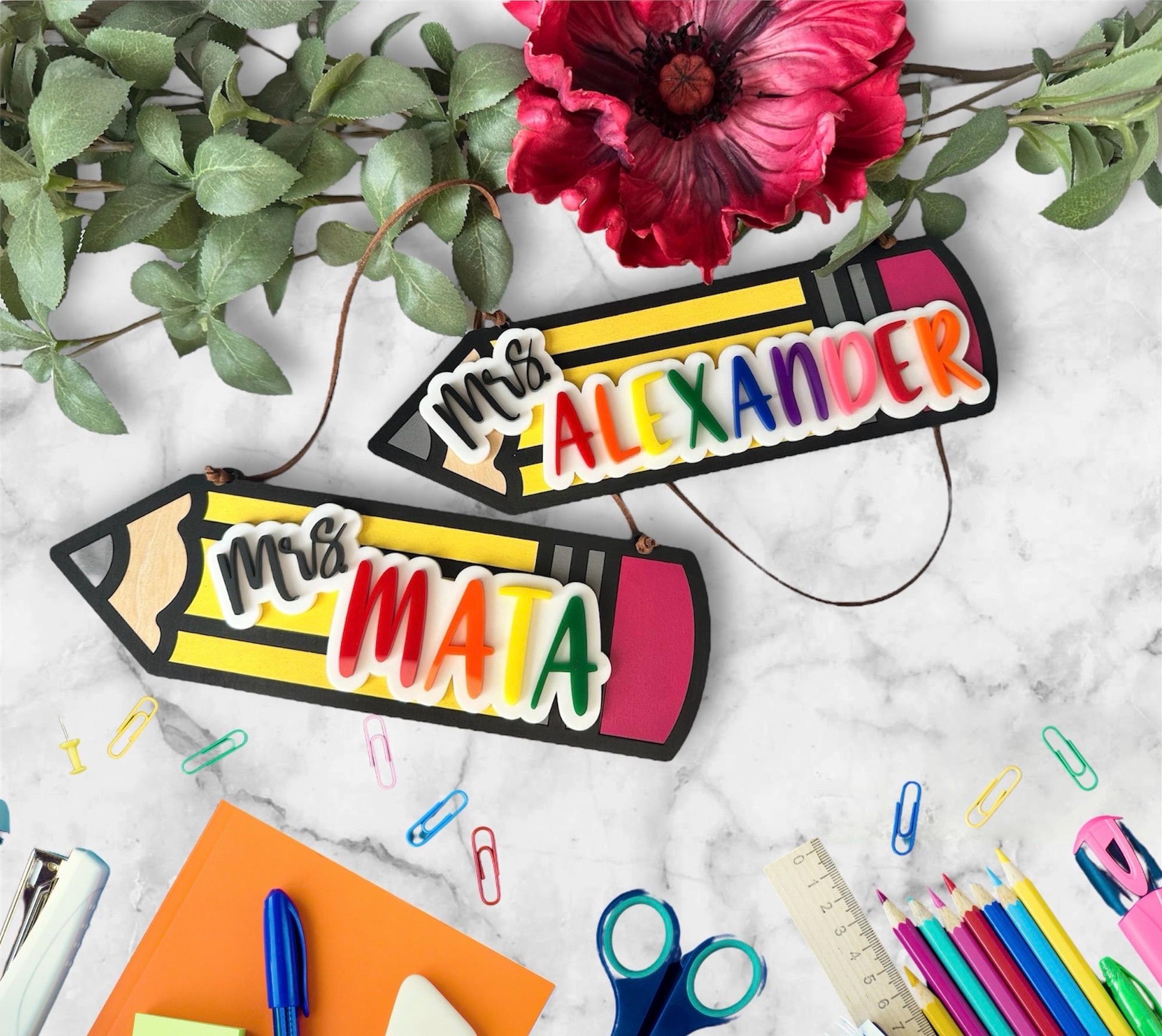 Pencil Name Sign Luna Beam Creations
