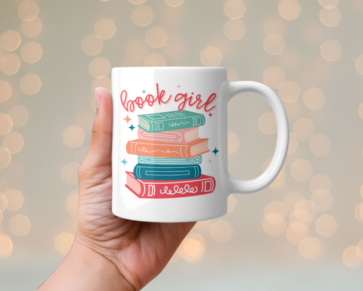 Book Girl Mug Luna Beam Creations