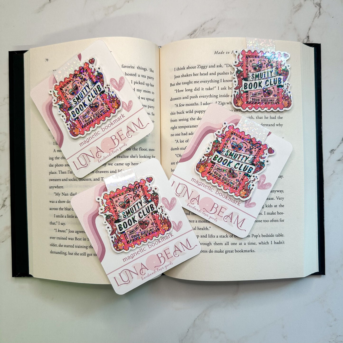 Smutty Book Club Magnetic Bookmark Luna Beam Creations