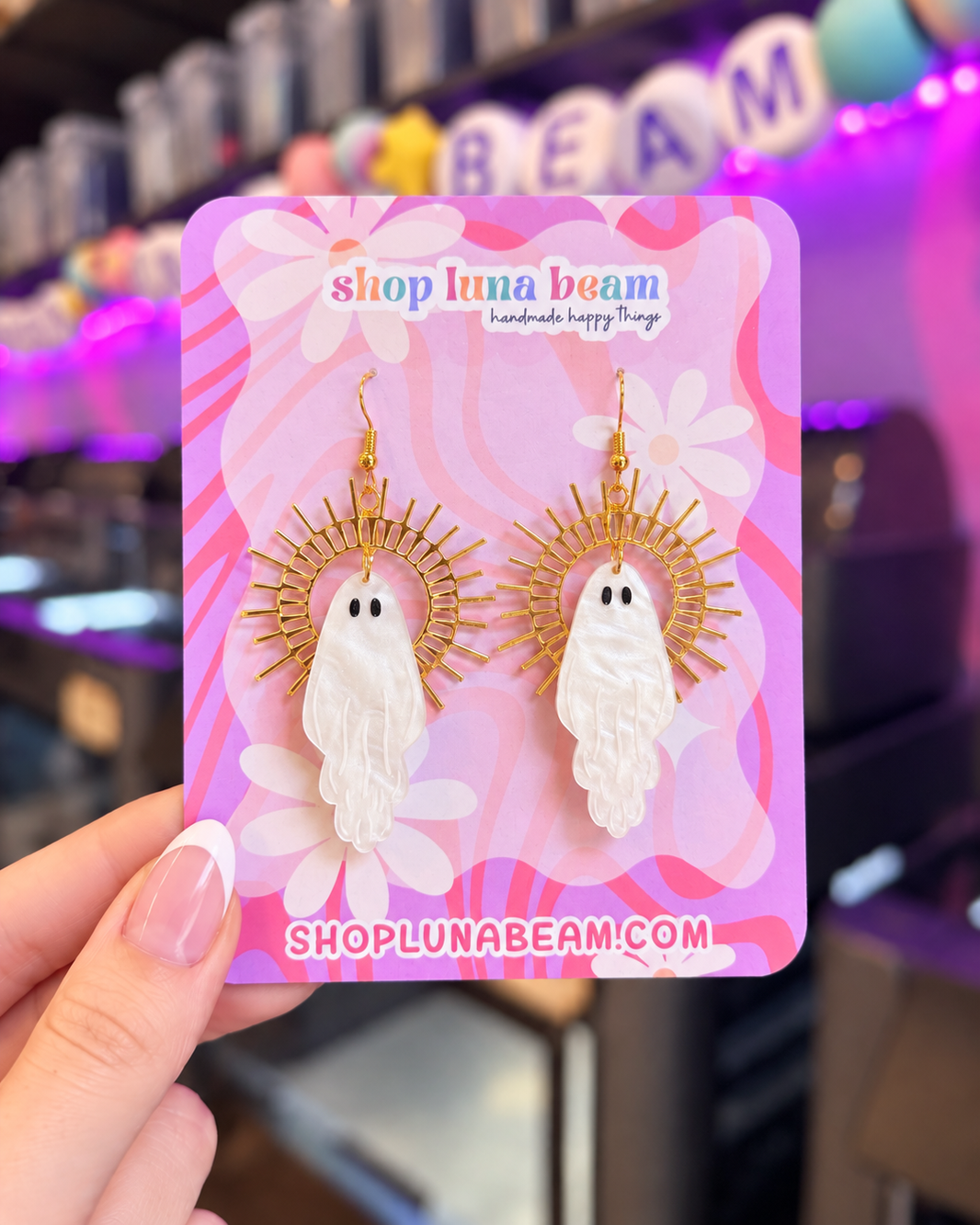 Sunburst Ghost Dangle Earrings