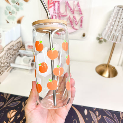 20oz Just Peachy Glass Luna Beam Creations