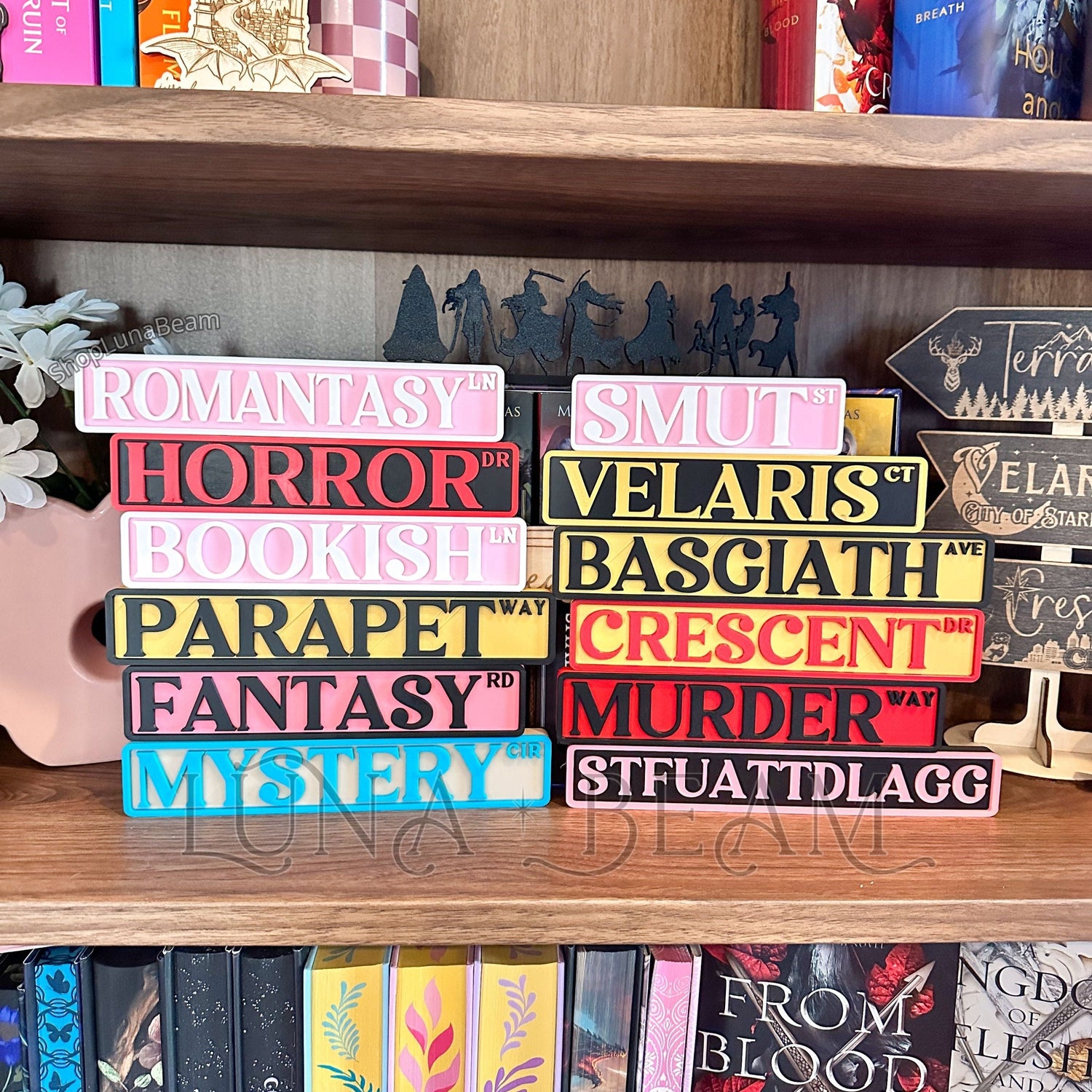Custom Street Sign Bookshelf Decor Luna Beam Creations