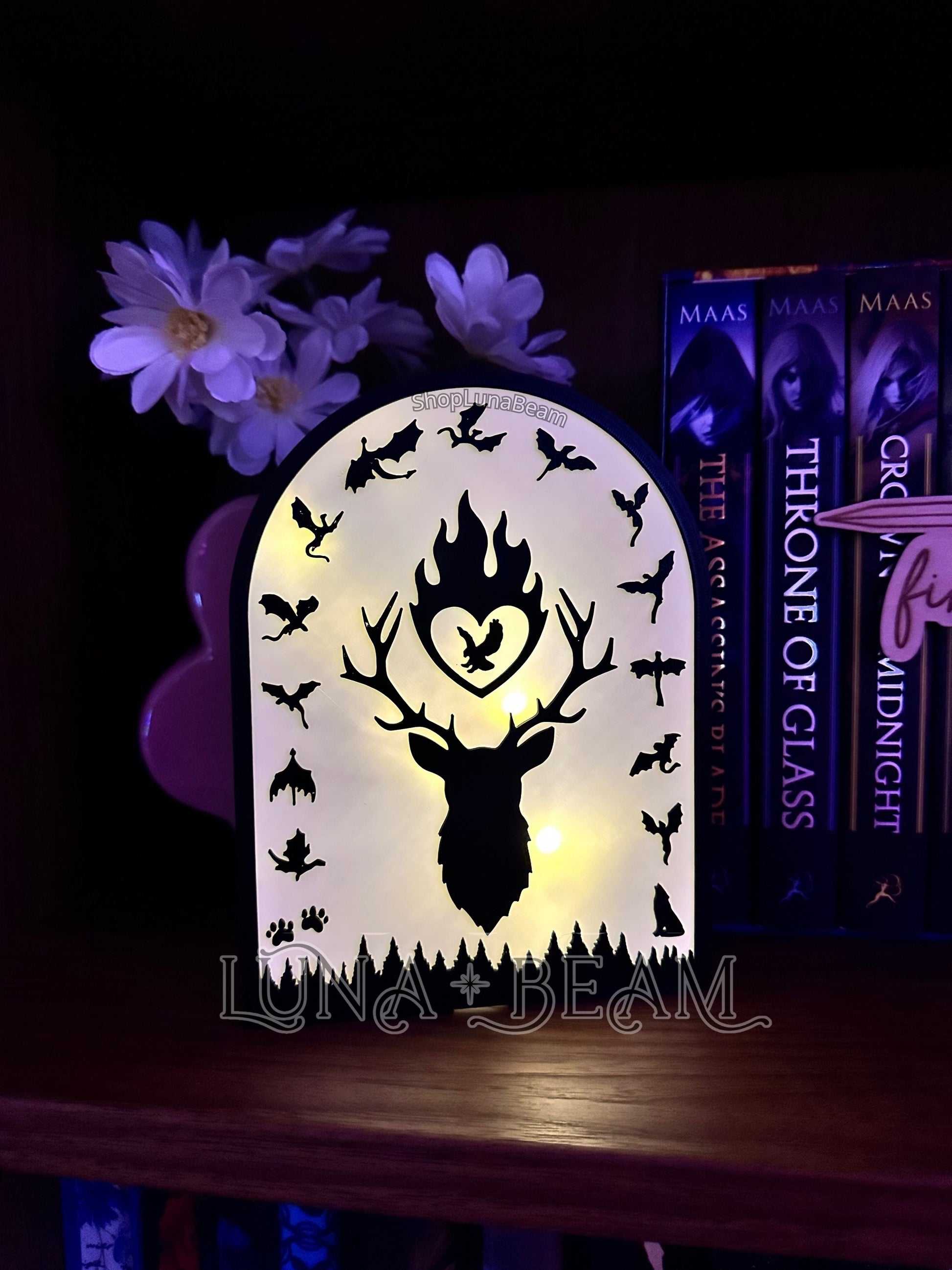 Throne of Glass Inspired 3D Printed Light Box Luna Beam Creations