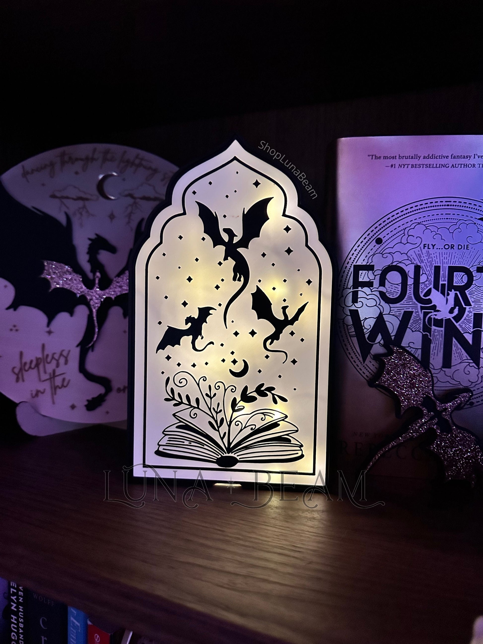 Fourth Wing Inspired 3D Printed Light Box Luna Beam Creations