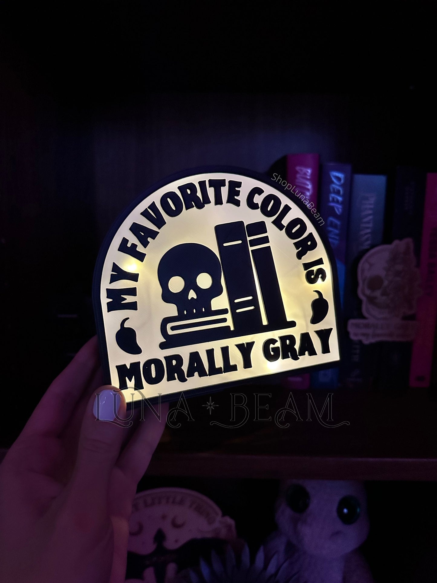 Morally Gray 3D Printed Light Box Luna Beam Creations