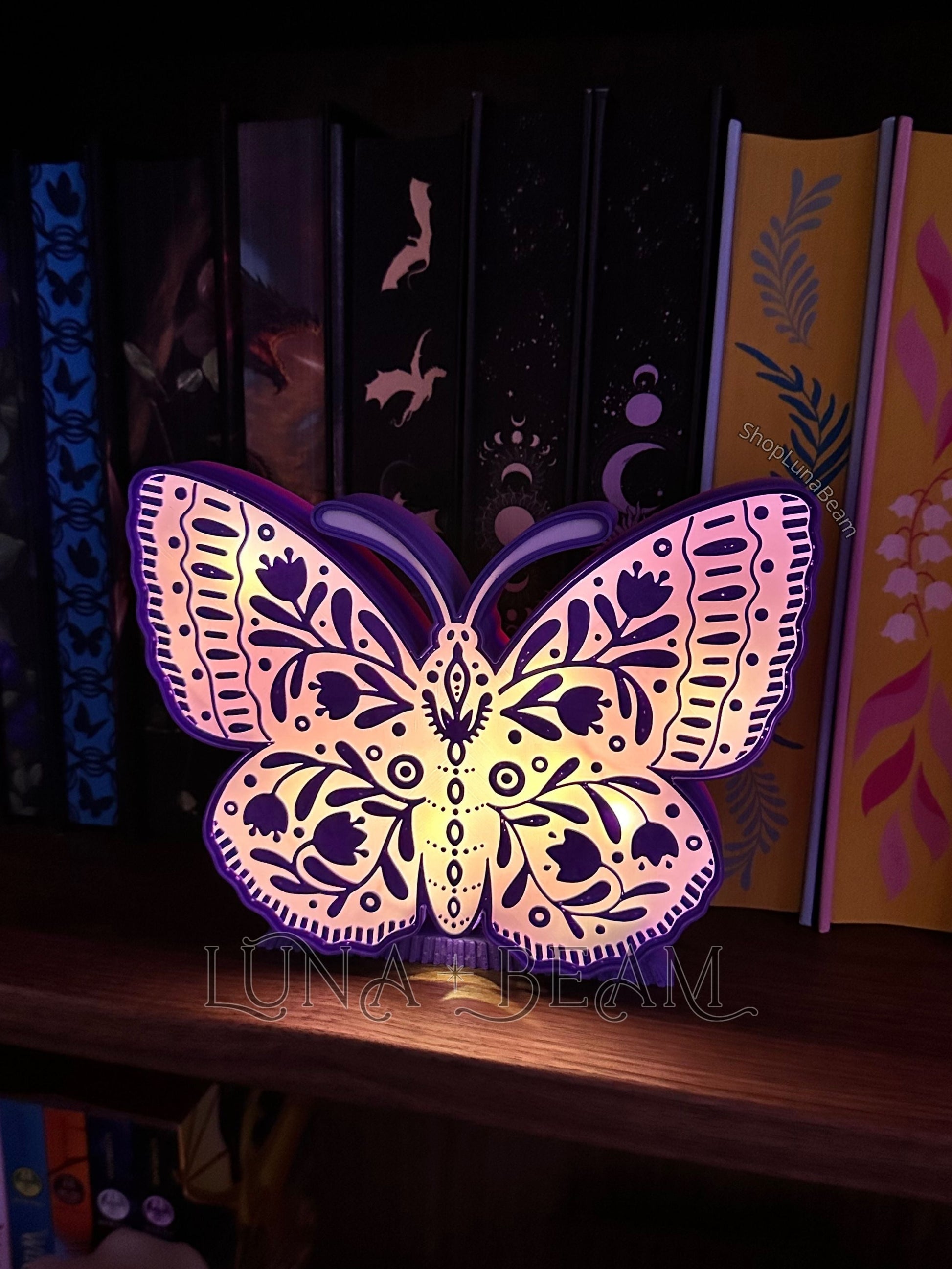 Butterfly Moth 3D Printed Light Box Luna Beam Creations