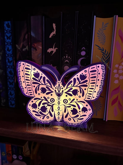 Butterfly Moth 3D Printed Light Box Luna Beam Creations