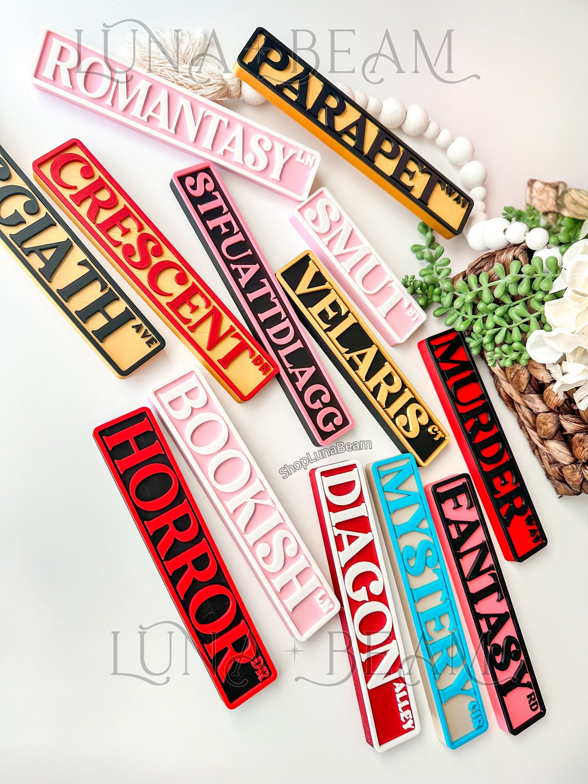 Custom Street Sign Bookshelf Decor Luna Beam Creations