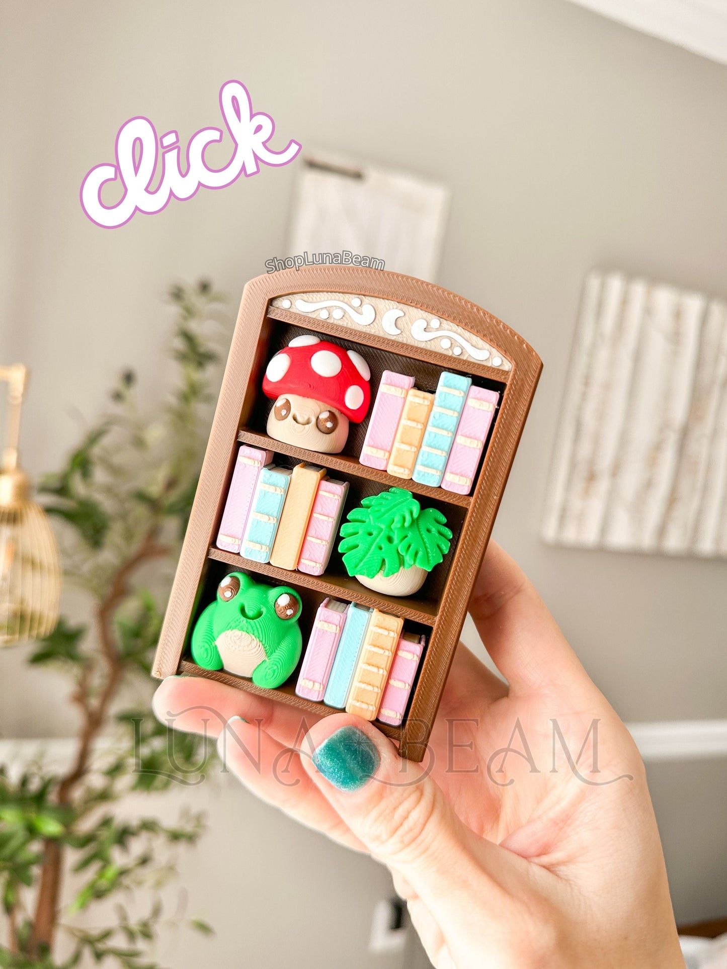 Bookcase Clicky Fidget Luna Beam Creations
