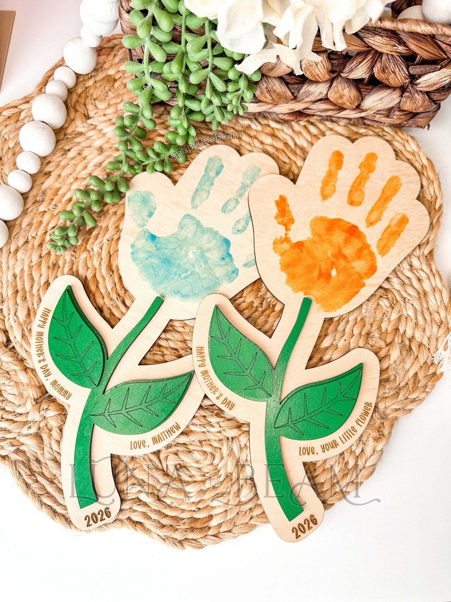 Mother’s Day Handprint Flower Keepsake Luna Beam Creations