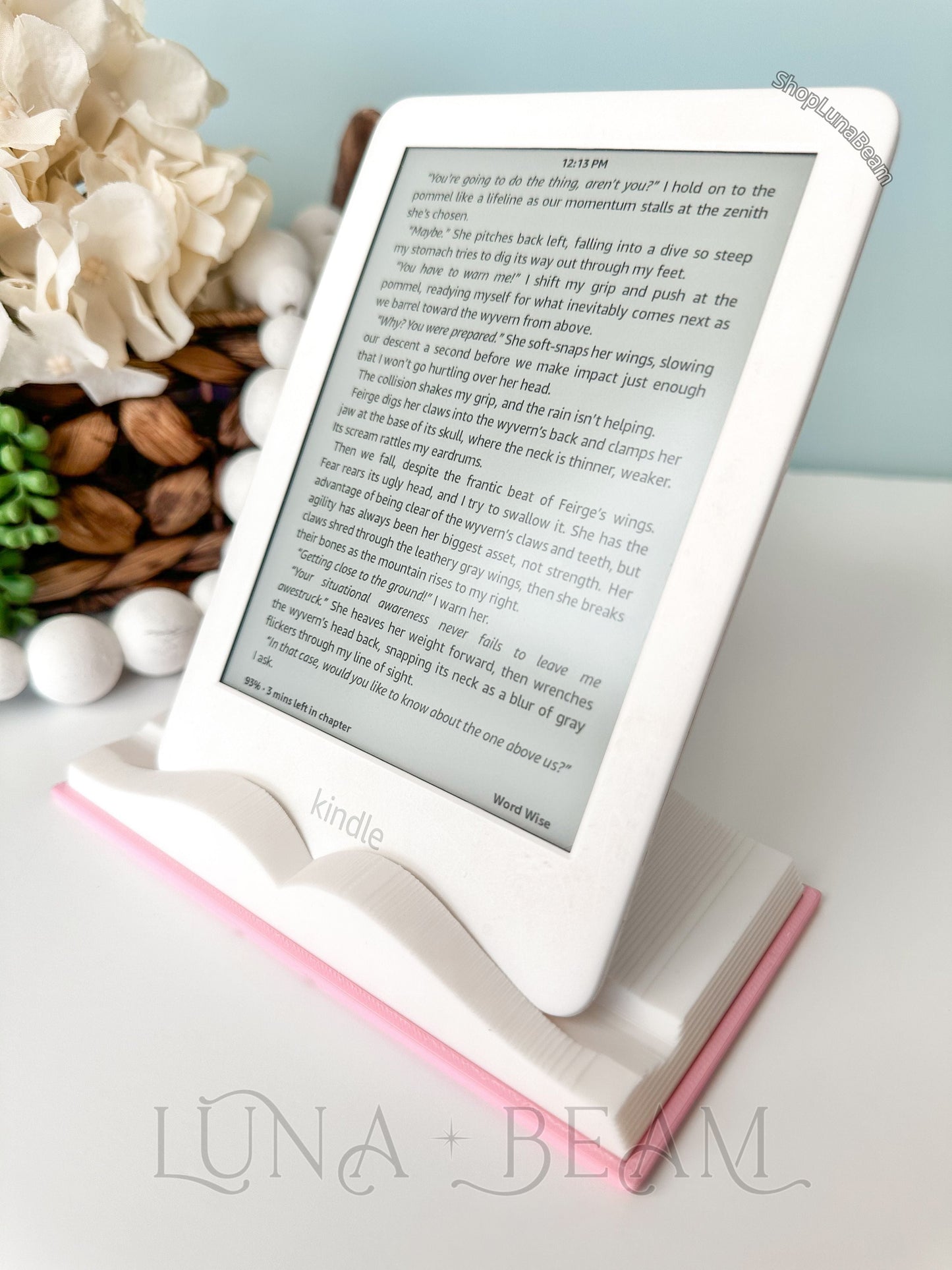 3D Printed Open Book Kindle Stand Luna Beam Creations