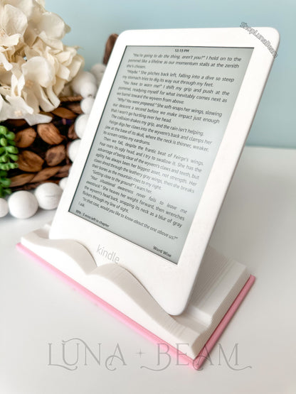3D Printed Open Book Kindle Stand Luna Beam Creations