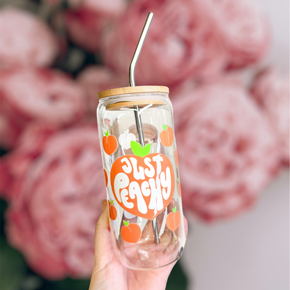 20oz Just Peachy Glass Luna Beam Creations