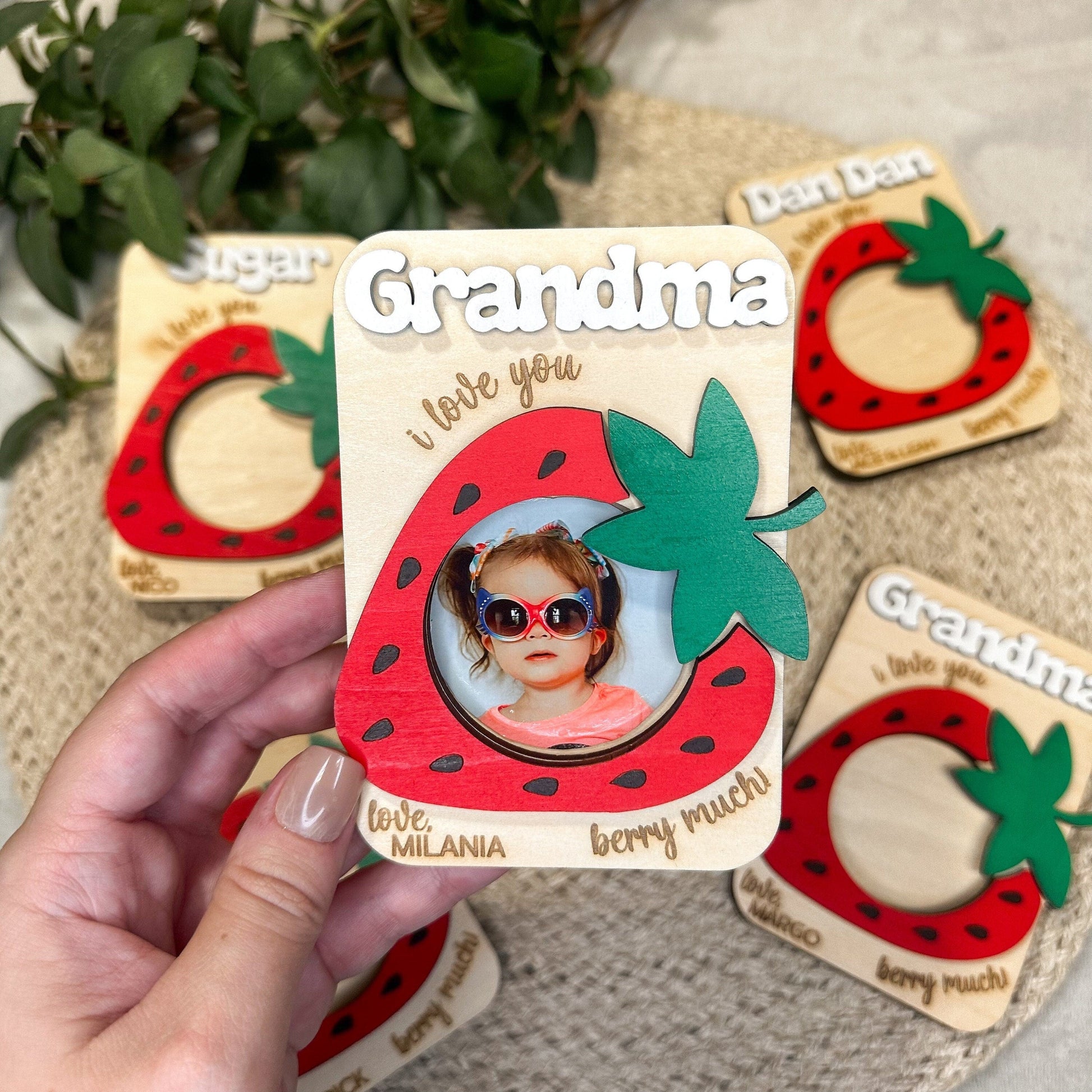 Strawberry Photo Frame Magnet Luna Beam Creations