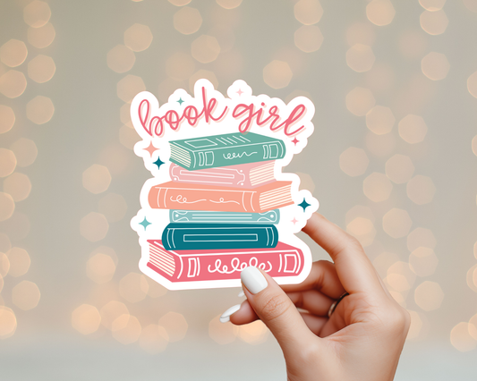Book Girl Sticker Luna Beam Creations
