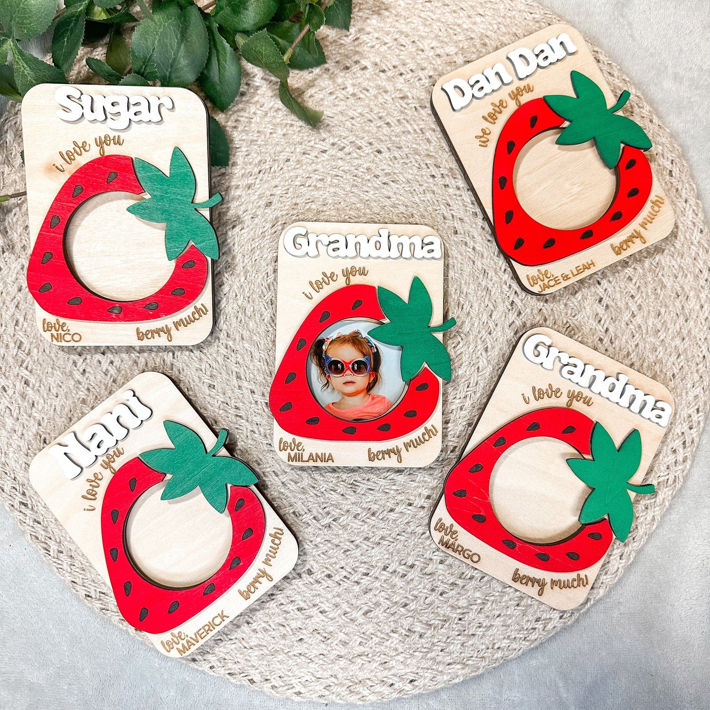 Strawberry Photo Frame Magnet Luna Beam Creations