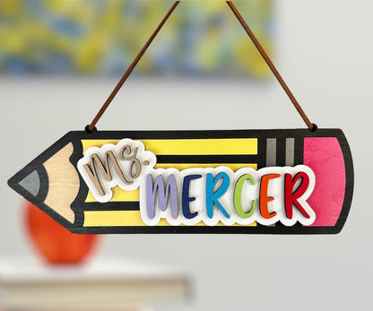 Pencil Name Sign Luna Beam Creations
