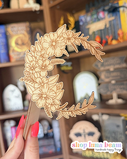 Floral Moon Book Spine Hugger