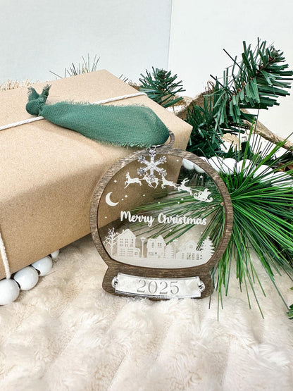 Personalized Snow Globe Christmas Ornament Luna Beam Creations