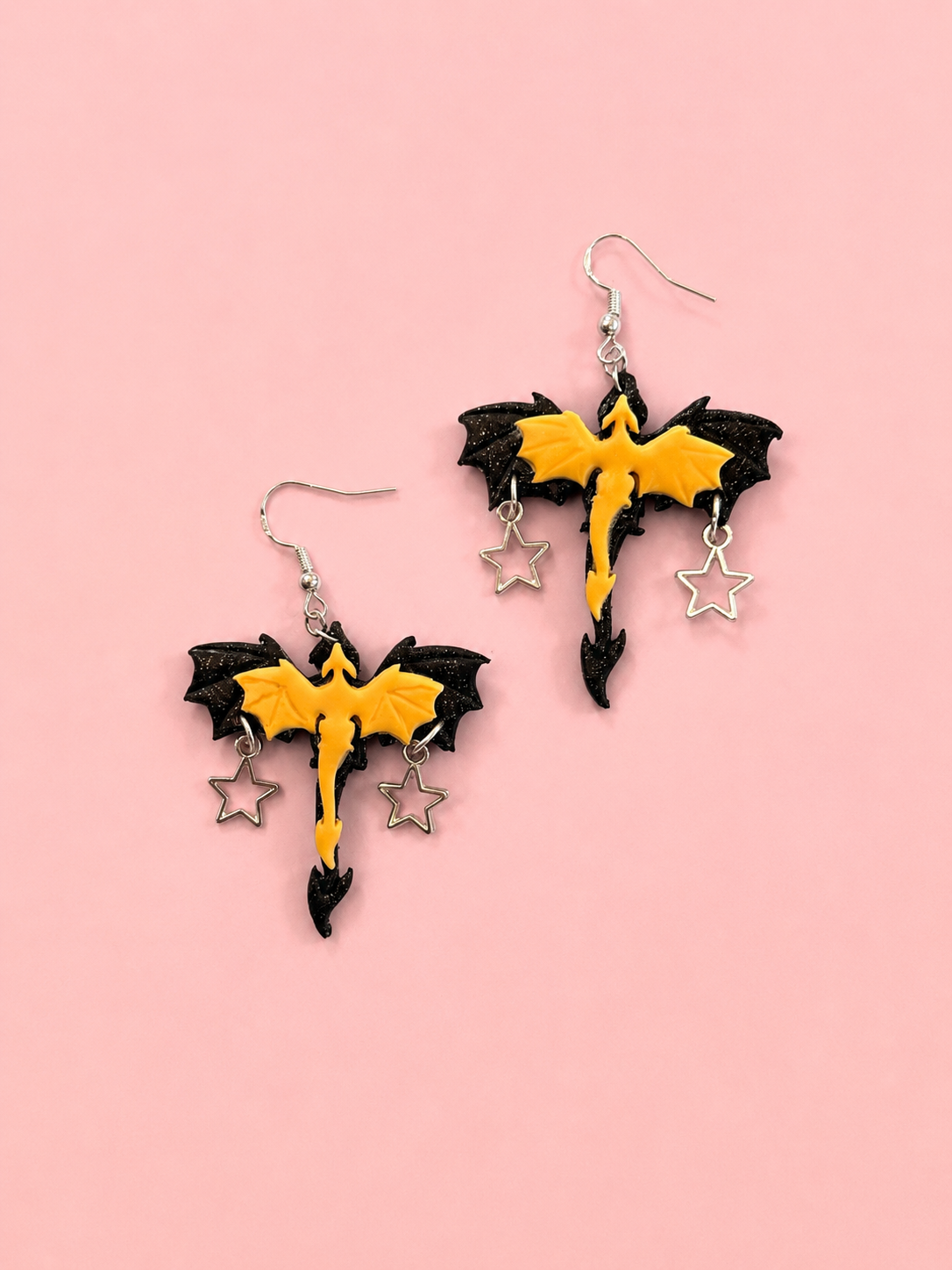 Flying Dragon Clay Earrings