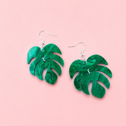 Monstera Dangle Acrylic Earrings