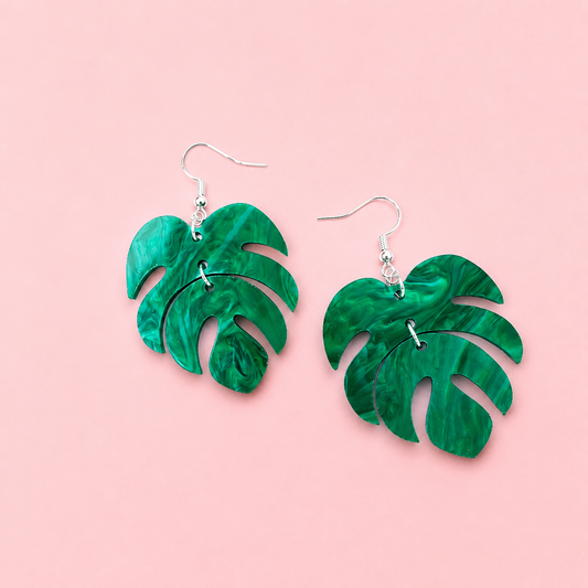 Monstera Dangle Acrylic Earrings