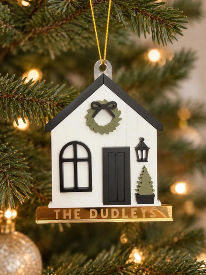 Personalized Christmas House Ornament