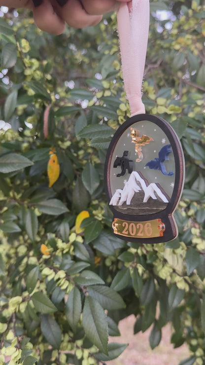 Flying Dragons Snow Globe Ornament