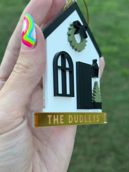 Personalized Christmas House Ornament