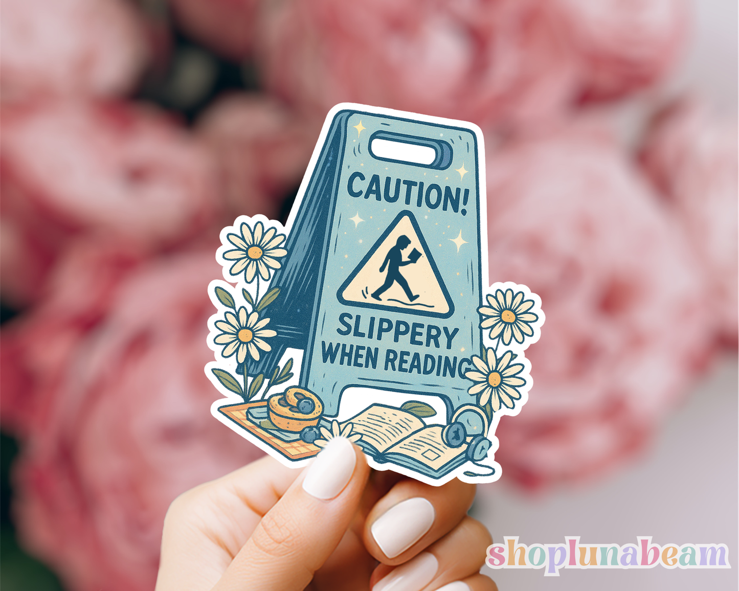 Slippery When Reading Sticker