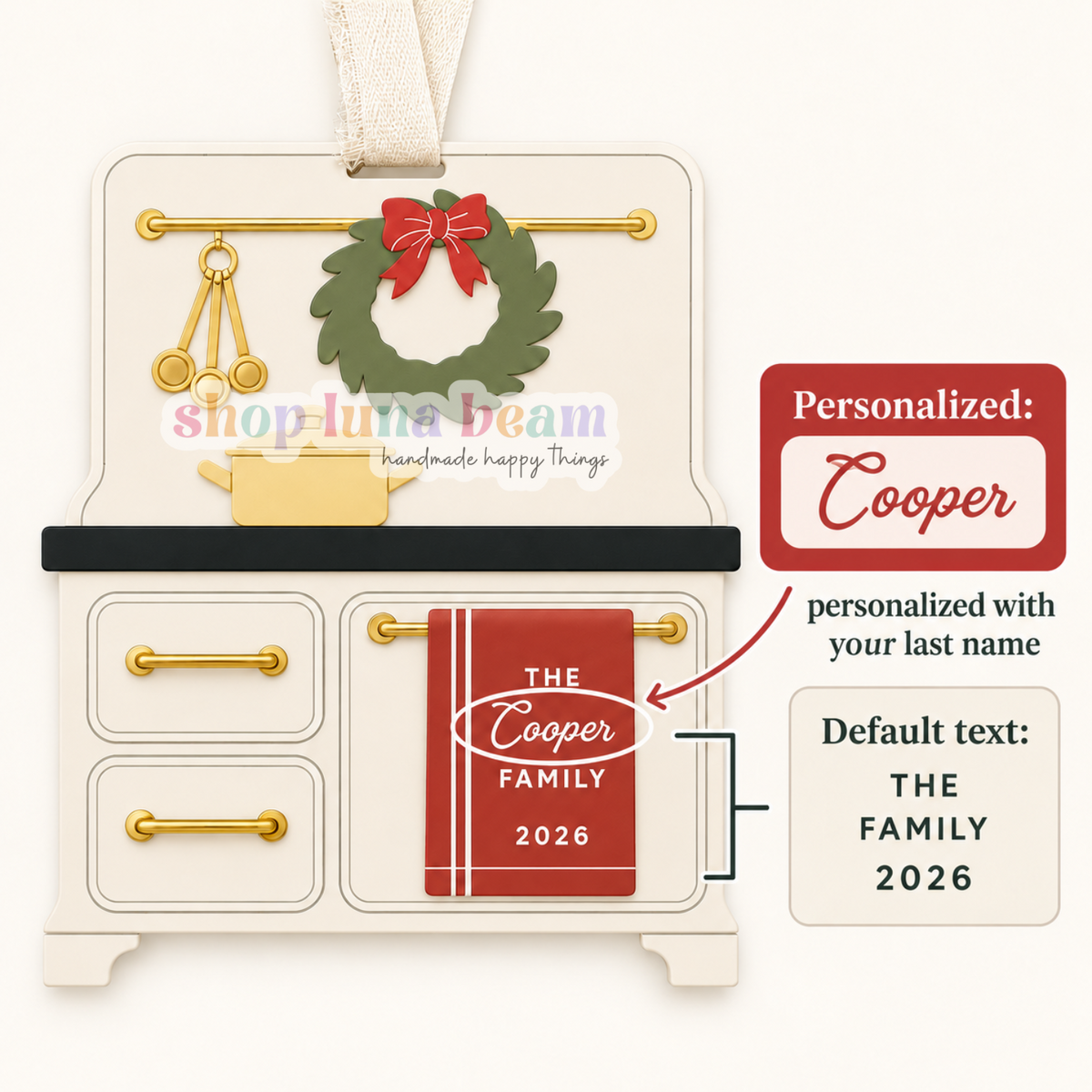 Personalized Stove Family Ornament